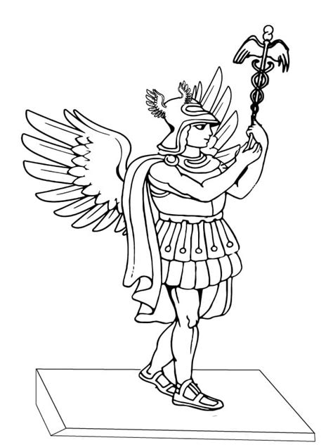 hermes in greek is what green color|Hermes transparent coloring page.